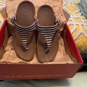 Blue & White stripe FitFlops. Size 6
